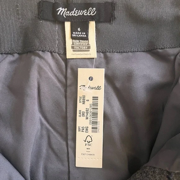 Madewell Wool Button-Front Mini Skirt in Windowpane - Picture 4 of 6